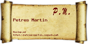 Petres Martin névjegykártya