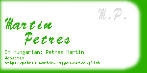 martin petres business card